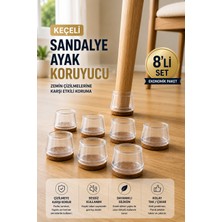 Open City 8’li Keçeli Şeffaf Silikon Sandalye Ayak Koruyucu | Sessiz Zemin Çizmez L Beden 30MM