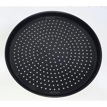 Abnturk 40CM Delikli Alüminyum Granit Pizza Tavası Yapıştırmaz Sığ Kenar Eniyi Pizza Pişirme Fırın Tepsisi