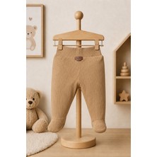 Mahfel %100 Pamuklu Basic Fitilli Bebek Alt Pantolon Sütlü Kahve