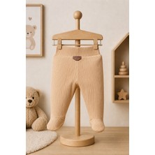 Mahfel %100 Pamuklu Basic Fitilli Bebek Alt Pantolon Krem