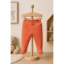 Mahfel %100 Pamuklu Basic Fitilli Bebek Alt Pantolon Kiremit