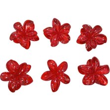 Tokacım43 6 adet kırmızı kınalık hediyelik Lotus 8 santim pens toka
