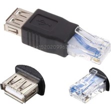 Abnturk Ethernet RJ45 USB Port Dönüştürücü Adaptör Jack Rj 45 Erkek Dişi USB Çevirici Jack Fiş Fonksiyonel