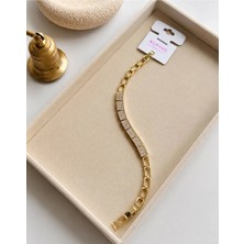 Nisma Accessories Nisma Xuping 14K Altın Kaplama Çelik Bileklik Kararmaz Solmaz Mdl-4
