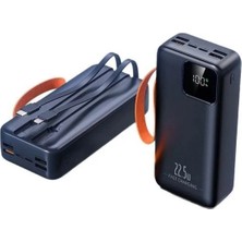 Tastech 30000MAH Powerbank 22.5W Hızlı Şarj Özellikli Type C ve Lightning Kablolu Pd Taşınabilir Şarj Aleti