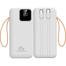 Tastech 30000MAH Powerbank 22.5W Hızlı Şarj Özellikli Type C ve Lightning Kablolu Pd Taşınabilir Şarj Aleti