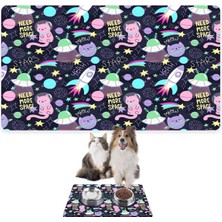 Empressco Uzaylı Kedi Beslenme Matı, Su Geçirmez ve Kolay Temizlenir (50X35)