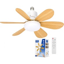 Tbl Dekor Tavan Vantilatörü ve LED Avize - Uzaktan Kumandalı - 6 Kanatlı - 52 cm