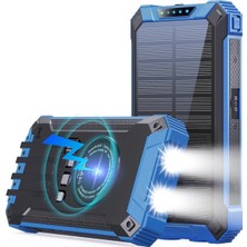 Tastech 10000MAH Solar Powerbank Wireless Kablosuz Şarj Özellikli Kendinden Kablolu Taşınabilir Şarj Aleti