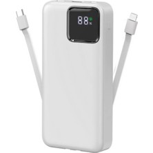 Tastech 10000MAH Powerbank 22.5W Hızlı Şarj Özellikli Type C ve Lightning Kablolu Pd Taşınabilir Şarj Aleti