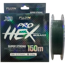 Fujin Pro Hex 8x 150MT 0.11MM 5.8kg Ip Örgü Misina Koyu Yeşil