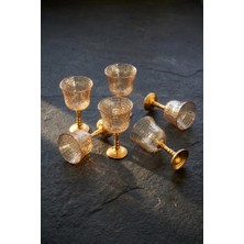 Acar Pera Amber Altın Ayaklı 6'lı Kahve Yanı Bardak 80ML