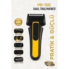 Jasper MR-150 Sarı Şarjlı Yedek Başlıklı Sakal Tıraş Makinesi Erkek Kişisel Bakım Sinekkaydı Tıraş