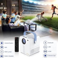 Tastech Q96 E300 Projector Android 4K Ultra Hd Wifi Projeksiyon Cihazı USB HDMI Tf Card Girişli Projektör