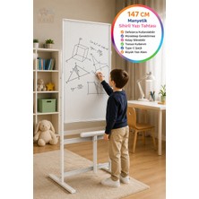 Toyfest Manyetik Sihirli Yazı Tahtası Silinebilir Eğitim Çizim Yazı Panosu Type-C Şarjlı 147 cm