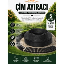İmt Aksesuar Esnek Pvc Çim Ayırıcı Bahçe Peysaj Düzenleyici (5 Metre Siyah) Çim Sınırlayıcı Esnek Plastik Taş Toprak Ayraç Bariyer Peyzaj Bordürü