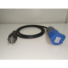 Kırkdabir Cee Norm 3/16A Uzatma Priz ve Kauçuk Ups Fişli 3x2,5mm Kauçuk H05RR-F Adaptör Kablo