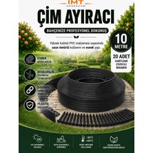 İmt Aksesuar Esnek Pvc Çim Ayırıcı Bahçe Peysaj Düzenleyici (10 Metre Siyah) Çim Sınırlayıcı Esnek Plastik Taş Toprak Ayraç Bariyer Peyzaj Bordürü