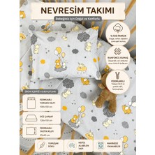 Ozz Baby Nevresim Takımı ; Desenli, Fermuarlı, %100 Pamuk ranforce  , 100X150 Bebek Nevresim Takımı 100x150 düz çarşaf 35x45 yastık kılıfı