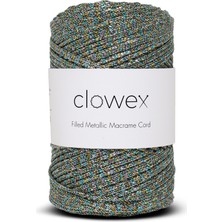 Clowex Metalik Pamuk Simli Örgü İpi, Açık Renkli 2.5mm Premium Çanta ve Supla İpliği, 200 Gram 250 Metre Tığ El Örgü İpi