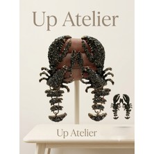 Up Atelier Özel Tasarım Zirkon Taşlı Istakoz Küpe 7cm