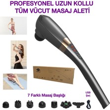 Taotao Uzun Saplı Tüm Vücut Masaj Tabancası Şarjlı Masaj Aleti 7 Başlıklı 15 Kdemeli Çok Fonksiyon Fitness Masajı