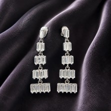 Jane Silver Çam Baget Gümüş Vidalı Küpe