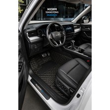 Kgm Ssangyong Musso Ev Siyah Üzeri Beyaz Dikiş 8d Diamond Premium Havuzlu Deri Oto Paspas