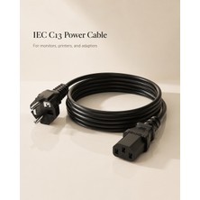 1.8 Metre Power Kablosu C13 - C14 Uyumlu Güç Kablosu (Bilgisayar, Monitör, Yazıcı) Yüksek Kalite