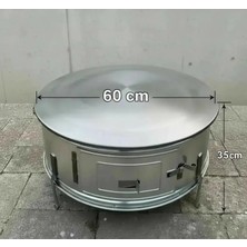 Piknik Sepetim 60 cm Ekmek-Yufka-Katmer-Gözleme-Bazlama Tandırı Kalın-Çıkarılabilir- Üst Sac  Çift Sac (Ekmeği Yakmaz)