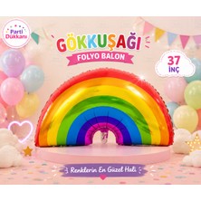 Parti Dükkanı 37 Inç Gökkuşağı Rainbow Folyo Balon Büyük Boy Helyum Uyumlu Baby Shower Doğum Günü Parti Dekorasyonu