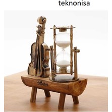 Teknonisa Vintage Ahşap Ayaklı Dekoratif Kum Saati Tasarımlı Kum Saati