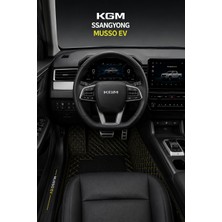 Kgm Ssangyong Musso Ev Siyah Üzeri Yeşil Dikiş 8d Diamond Premium Tam Kaplama Deri Oto Paspas