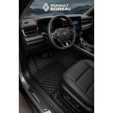 Renault Boreal Siyah Üzeri Siyah Dikiş 8d Diamond Premium Kaymaz Deri Oto Paspas