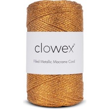 Clowex Metalik Pamuk Simli Örgü İpi, Güneş 2.5mm Premium Çanta ve Supla İpliği, 200 Gram 250 Metre Tığ El Örgü İpi
