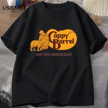  Cappy Varil Capybara T-Shirt Erkekler Yaz Pamuk Kısa Kollu Rahat Grafikli Tişört Erkek Giysil