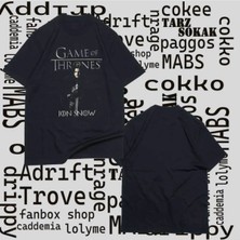  Kod Presss Unisex Siyah Jon Snow V2 Dizi Game Of Thrones T-Shirt 360007TT