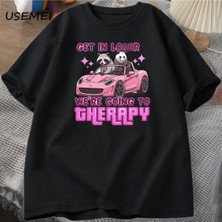  Kaybeden Olsun Biz Gidiyor Terapi Rakun Komik T Shirt Trendy Y2K Zihinsel Sağlık T Shirt Erke