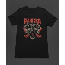  Pantera Skull Kuru Kafa Heavy Metal Baskılı Unisex Tişört T-Shirt