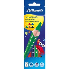 Kitabevimden Pelikan Kuru Boya Kalemi Silverino Jumbo Üçgen 6 Lı 700610