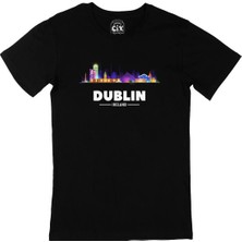  Dublin Irlanda Manzaralı Siyah Tişört