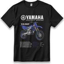  Ymh YZ250F Motorcu Tişört Model Unisex %100 Cotton Pamuk Rahat Regular Baskı Motor T-Shirt