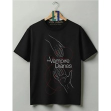  The Vampire Diaries Tasarımlı Unisex %100 Pamuklu Yüksek Kalite Baskılı Tişört Tvd