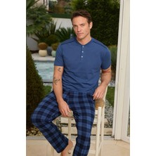 Pijamoni Penye Kumaş Erkek Kısa Kol Pijama Takımı