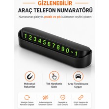 Alıç Gizlenebilir Araç Telefon Numaratörü Mıknatıslı Rakamlı Otopark Telefon Numarası Kartı Torpido Üstü Tek Hareketle Açılır Kapanır