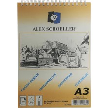 Kitabevimden Alex Schoeller Aydınger Bloknot Eskiz Spiralli 60 Yp A3 90 gr ALX-822