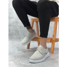 11boa BA0003 Bağcıklı Klasik Spor Keten Beyaz Taban Casual Erkek Ayakkabı