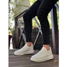11boa BA0238 Boa Yüksek Taban Beyaz Bağcıklı Erkek Ayakkabı
