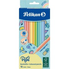 Kitabevimden Pelikan Kuru Boya Kalemi Pastel Renkler 12 Li 701143