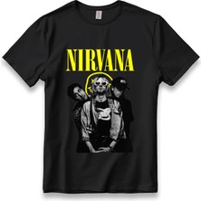  Nırvana Kurt Cobain Model Baskı T-Shirt Unisex %100 Pamuk Nefes Alan Kalın Kumaş Nirvana Rock Tişört